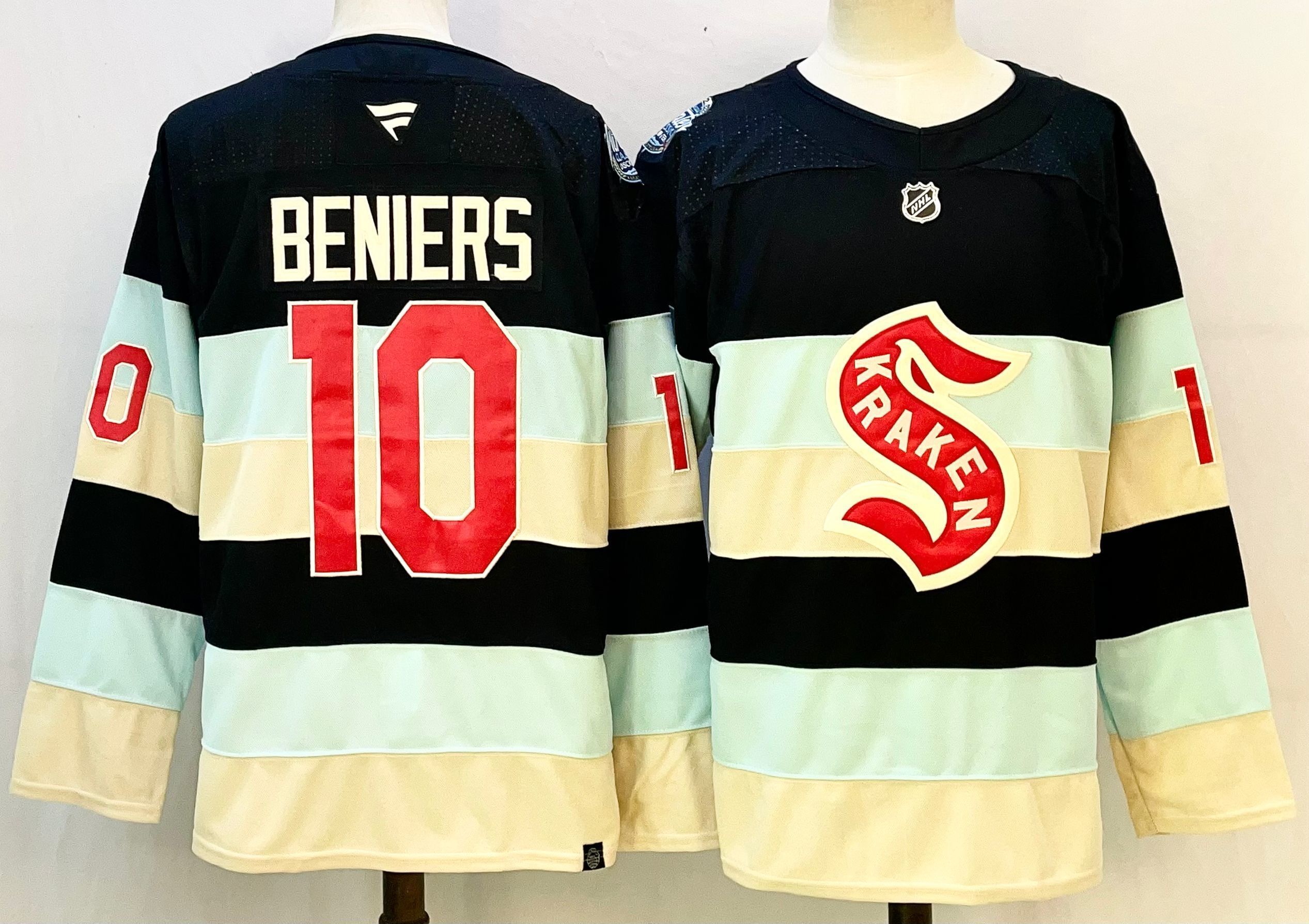 Men Seattle Kraken #10 Beniers Cream 2026 Adidias NHL Jersey style 001